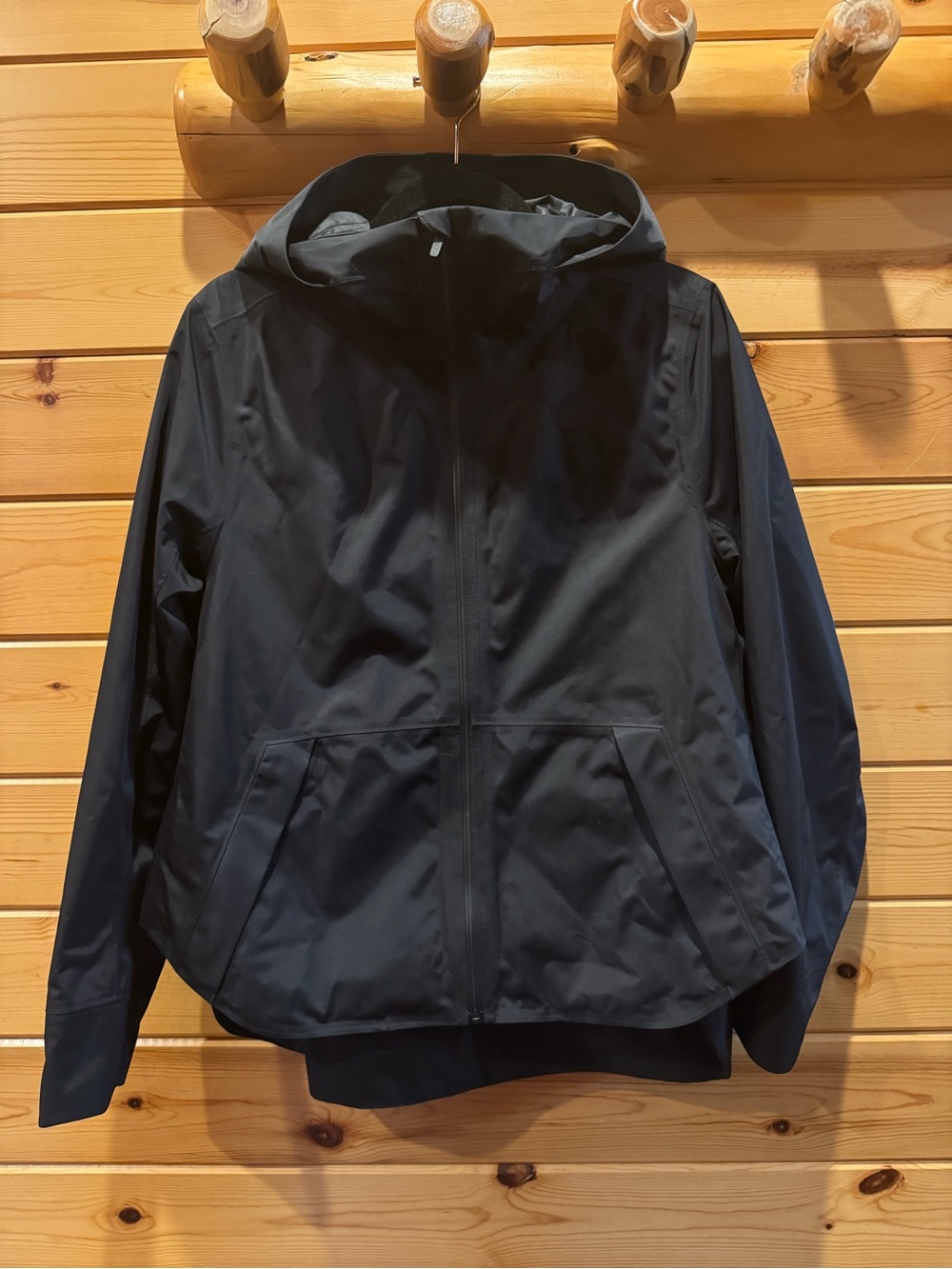 lululemon athletica Black Hooded Rain Jacket NWOT
